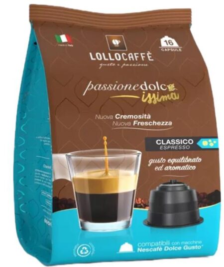 BUSTA 16 CAPSULE LOLLO COMPATIBILE DOLCEGUSTO CLASSICA
