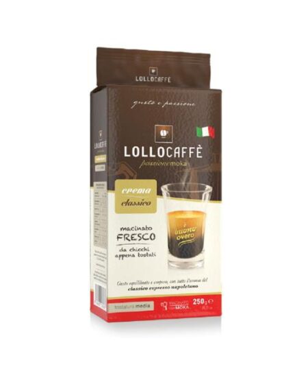 BUSTA CAFFE' MACINATO MISCELA CREMA CLASSICO LOLLO DA 250GR