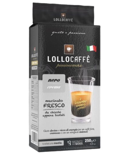 BUSTA CAFFE' MACINATO LOLLO MISCELA NERA DA 250 GR