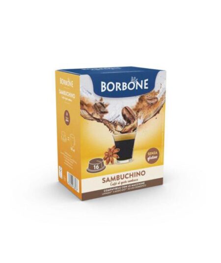 BOX 16 CAPSULE BORBONE SAMBUCA E CAFFE' COMPATIBILI MODO MIO