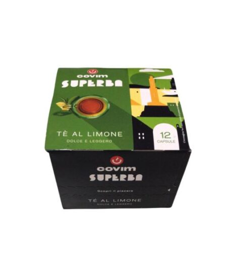 BOX 12 CAPSULE TE AL LIMONE COVIM SUPERBA COMPATIBILE FIRMA