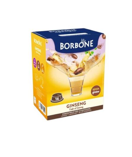 BOX 16 CAPSULE CAFFE' AL GINSENG BORBONE COMPAT. DOLCE GUSTO