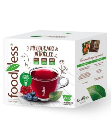 BOX 10CAPSULE FOODNESS TISANA MELOGRANO/MIRTILLO DOLCE GUSTO