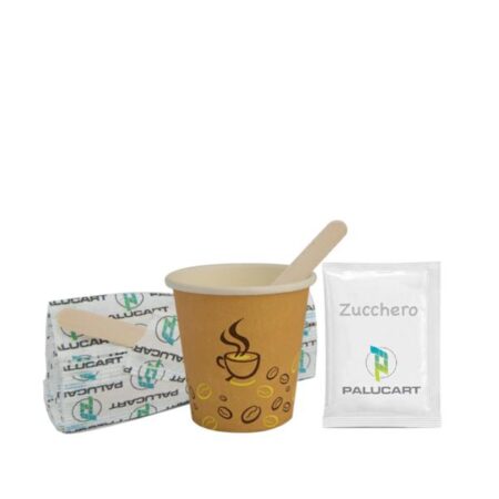 KIT ACCESSORI GENERICO 50 BICCHIERI CARTA/PALETTE LEGNO/ZUCC