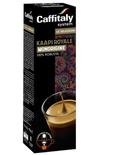 BOX 10 CAPSULE CAFFE' MISCELA MONORIGINE INDIA KAAPI ROYALE