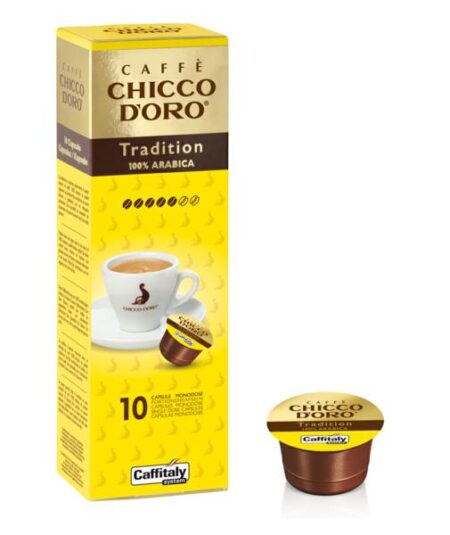 BOX 10 CAPSULE CAFFE' TRADITION 100 ARABICA CHICCO D'ORO