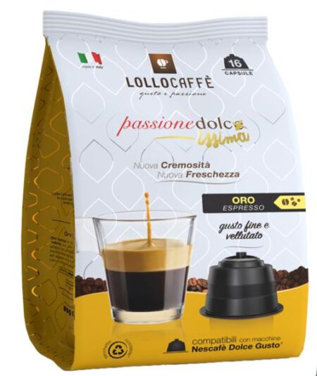 BUSTA 16 CAPSULE LOLLO COMPATIBILI DOLCE GUSTO ORO